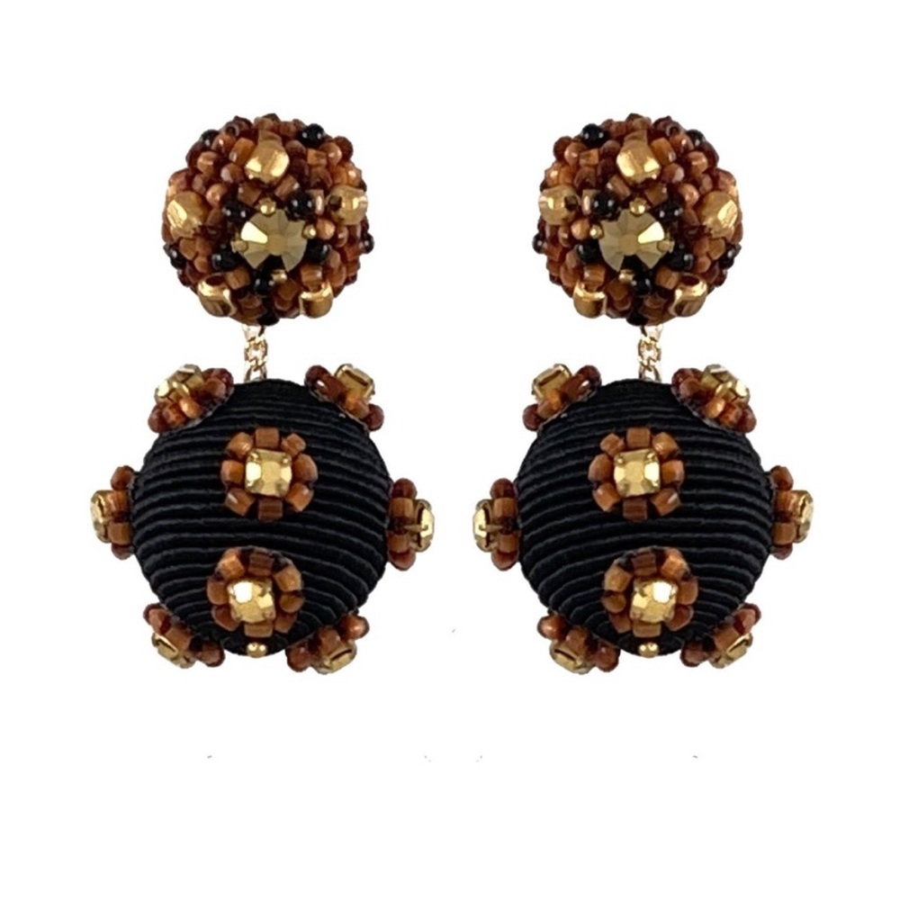 Suzanna Dai Romanov Drop Earrings + Beaded Floral Cuff Bracelet NEW